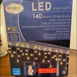 LED Warm White Icicle Lights